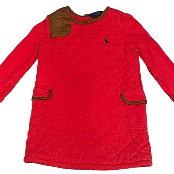 Ralph Lauren Red Dress 18M Baby Toddler Classic Christmas Holiday Winter Fall - Picture 1 of 5